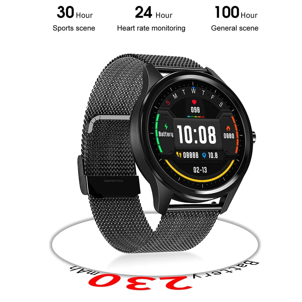 SmartWatch Full Touch Round Screen Heart Rate Fitness Tracker