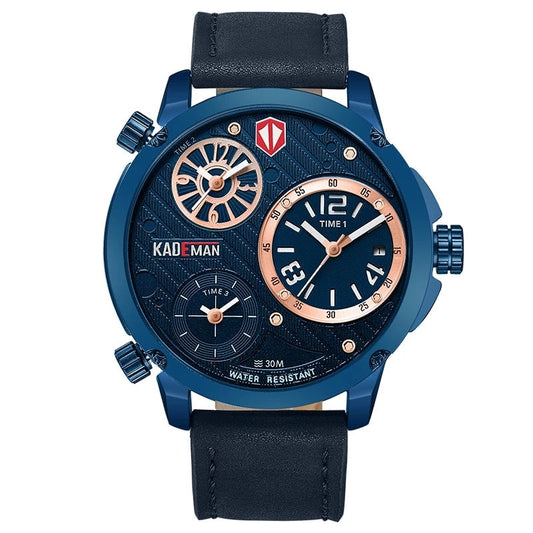 Kademan Analog Digital 3-Time zone watch (3 Time Watch)