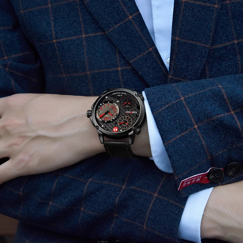 Kademan Analog Digital 3-Time zone watch (3 Time Watch)