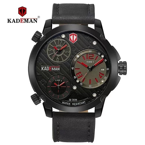 Kademan Analog Digital 3-Time zone watch (3 Time Watch)