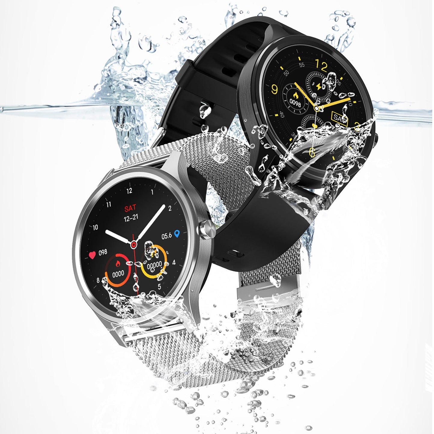 SmartWatch Full Touch Round Screen Heart Rate Fitness Tracker