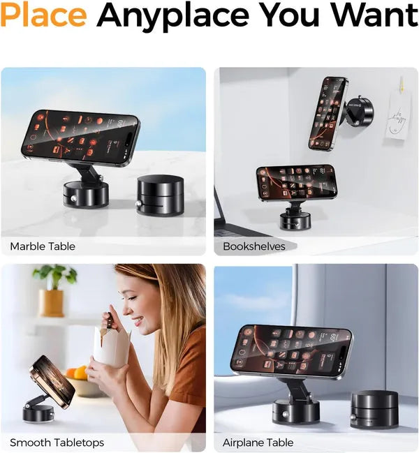 Foldable Mobile Phone Holder Vacuum Suction Cup Holder Magnetic Car Phone Holder For All Mobiles IPhone/ Android Phone Accessories