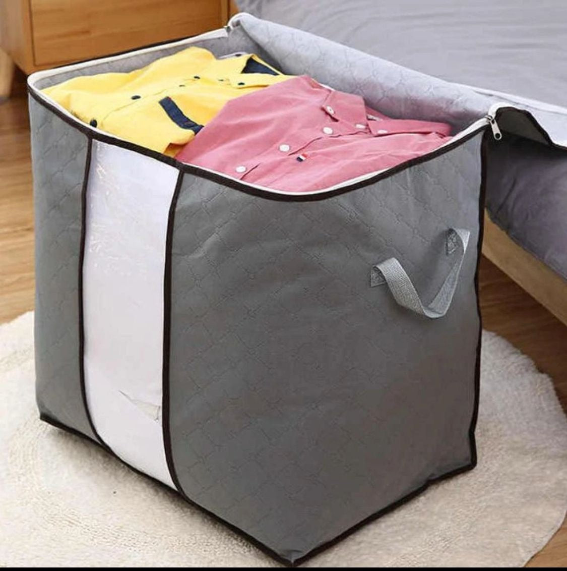 Improved Quality LARGE Storage Bags FOR SHIRTS CLOTHS AND BLANCKETS DOUBLE ZIPPER Organizer Ratings 550