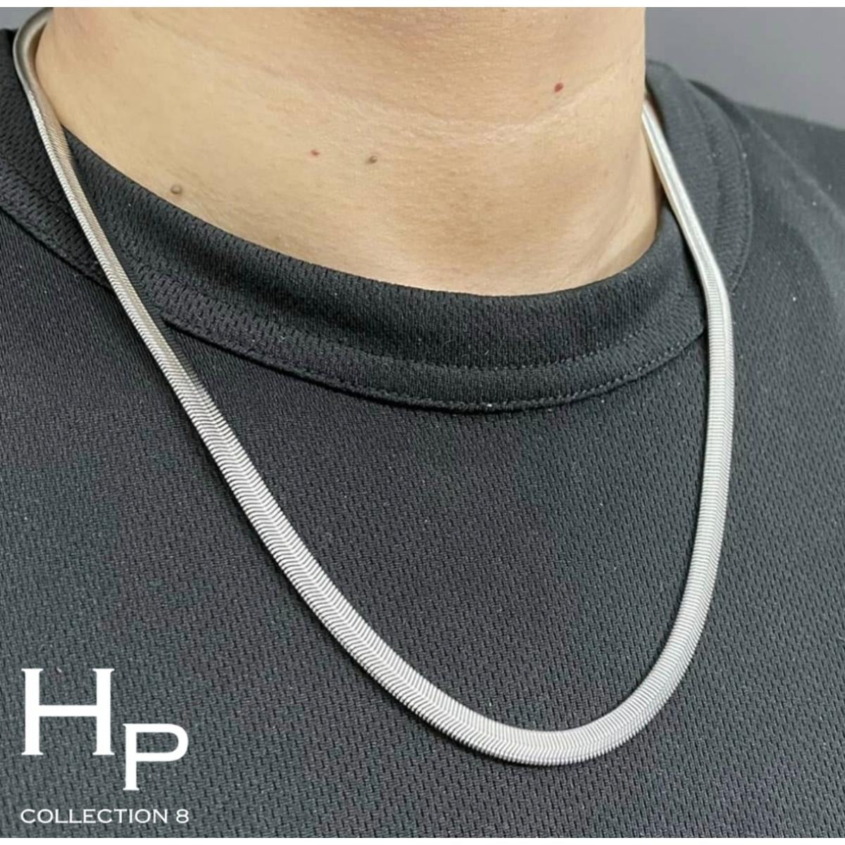 Pack of 3 Silver Stainless Steel Snake Chain Snake Bracelet and Silver ring