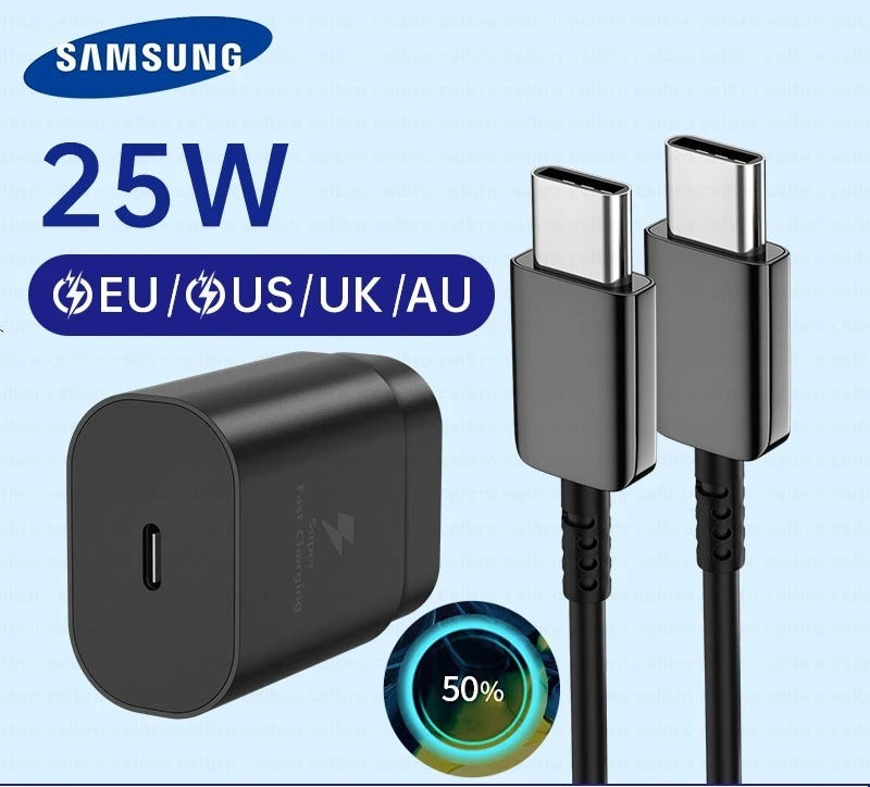 Samsung 25W with original cable Usb Type C Fast Charger Pd Wall