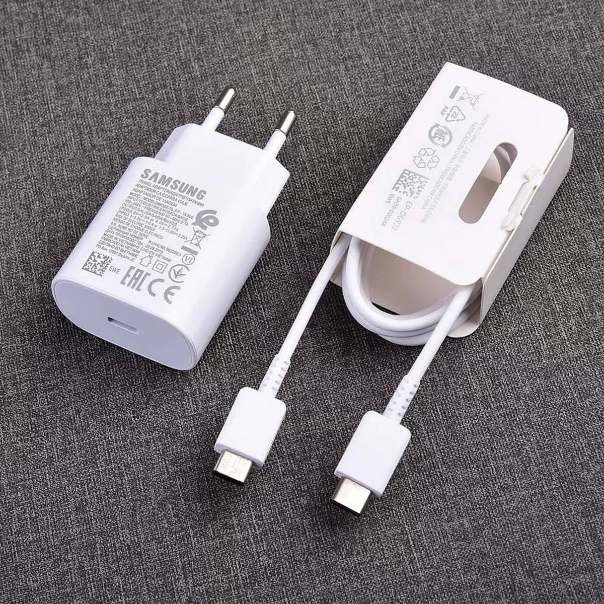 Samsung 25W with original cable Usb Type C Fast Charger Pd Wall