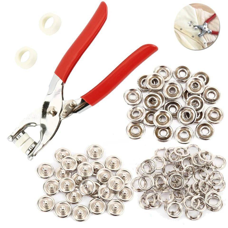 High Quality Metal Snap Buttons Press Plier_9.5mm Metal Sewing Prong Ring Buttons Clip Plier