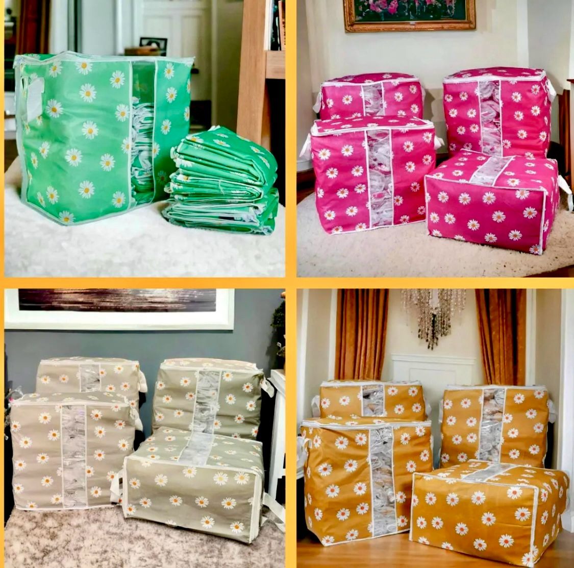 Improved Quality LARGE Storage Bags FOR SHIRTS CLOTHS AND BLANCKETS DOUBLE ZIPPER Organizer Ratings 550