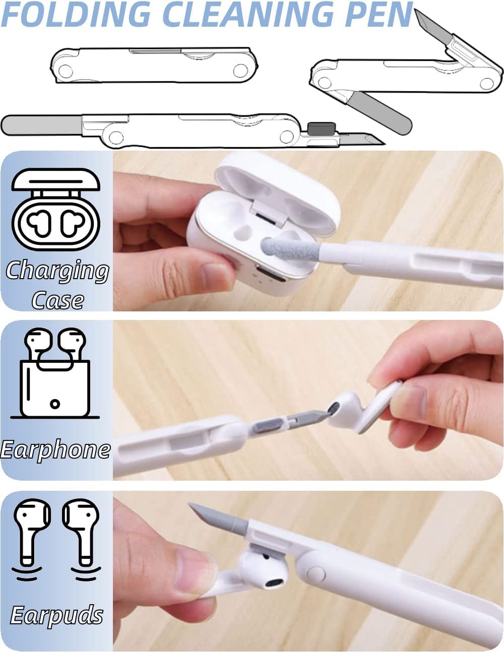 7-in-1 Computer Keyboard Cleaning Brush Kit| Portable 7 in 1 Electronics Keycap Puller Kit|