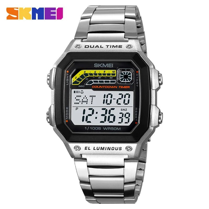 SKMEI Business Waterproof Stainless Steel Digital Watch