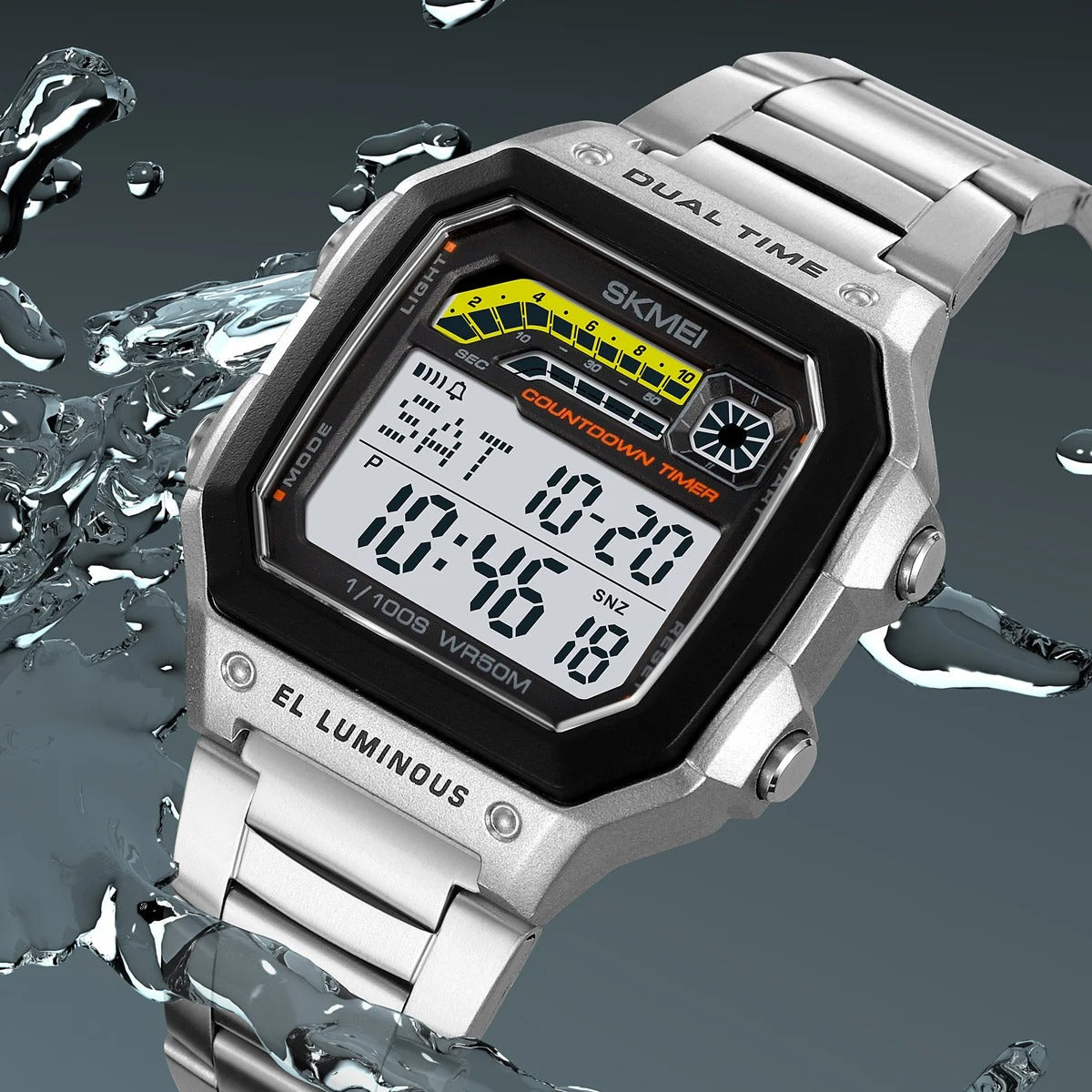 SKMEI Business Waterproof Stainless Steel Digital Watch