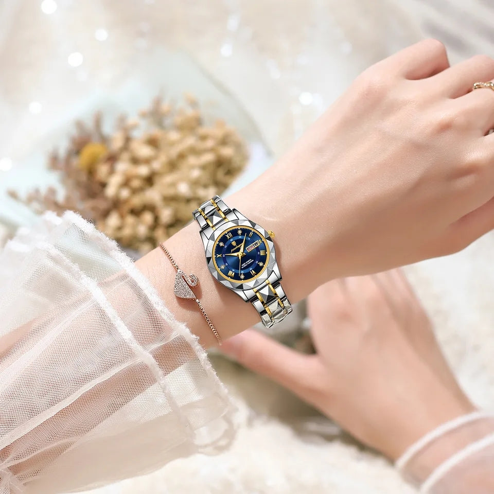 Dinar Brand Ladies Luxury New Fashion Stainless Steel Waterproof Watch